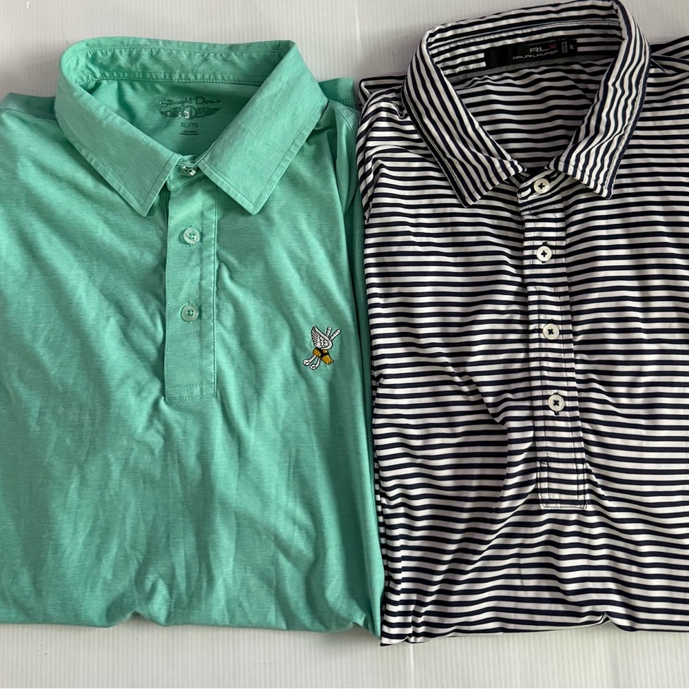 Golf Polo Shirt Men’s Lot Of Two Size Xl‎ Ralph Lauren Straight Down Winged Foot